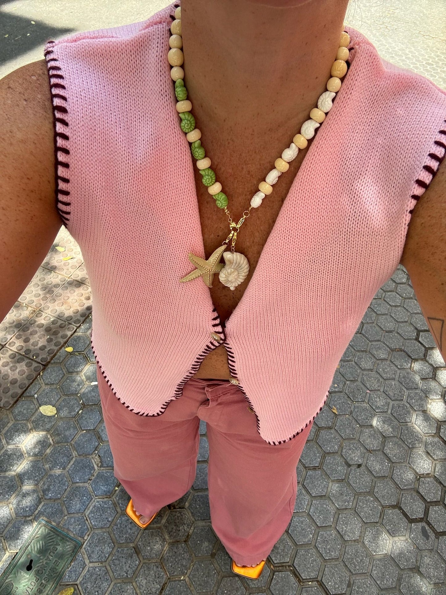 Mitad Cadena Shell Blanca