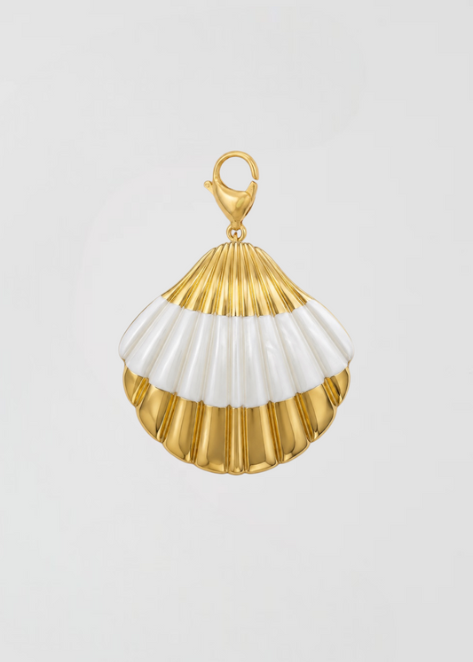 Charm Concha Dorada Y Blanca