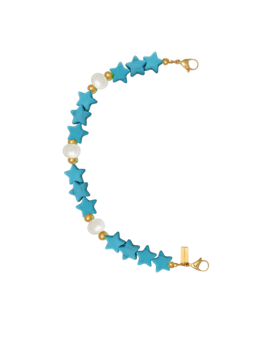 Mitad Cadena Turquesa Estrellas Con Perlas