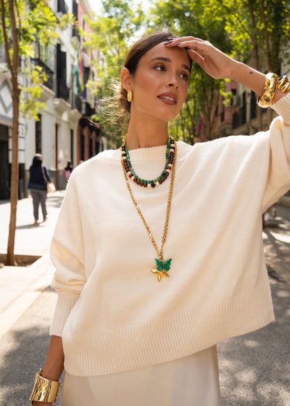 Collar Fino Dorado Multiposición Espigueta