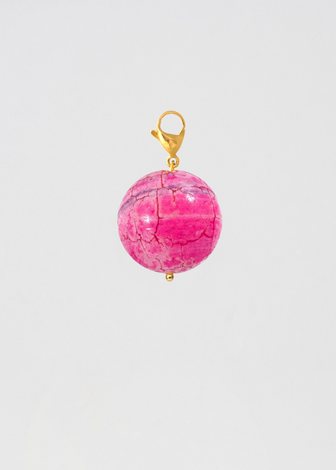 Charm Barra Perla Piedra Preciosa Ágata Rosa
