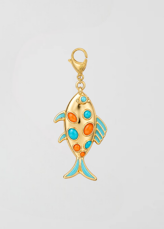 Charm Pez Especial Naranja Y Turquesa
