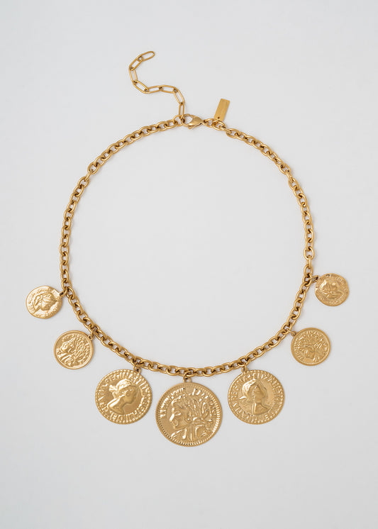 Collar Dorado Multiposición Monedas Ideal Para Hacer Capas
