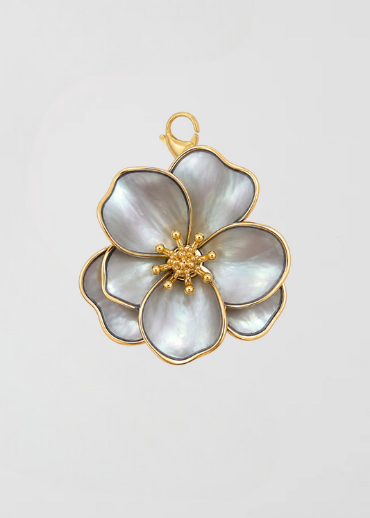Charm Flor Azul Grisáceo