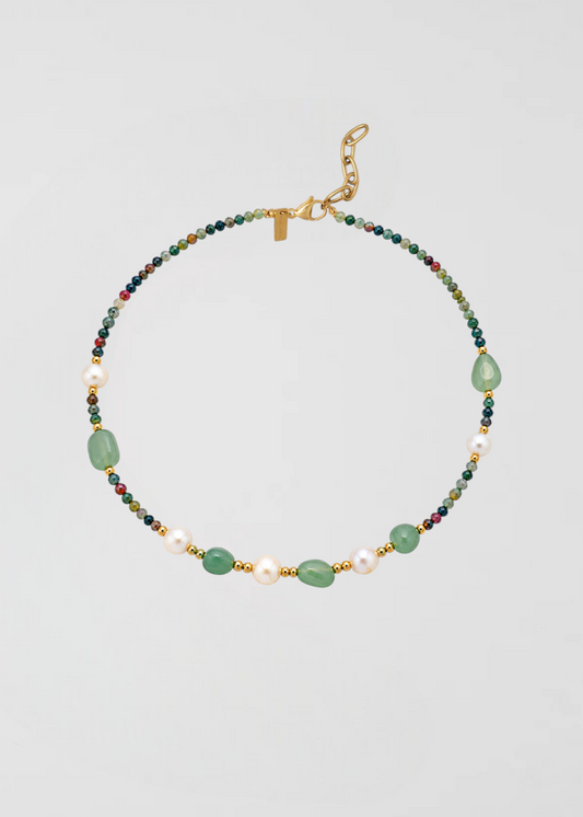 Collar Fino Verde Para Crear Layering