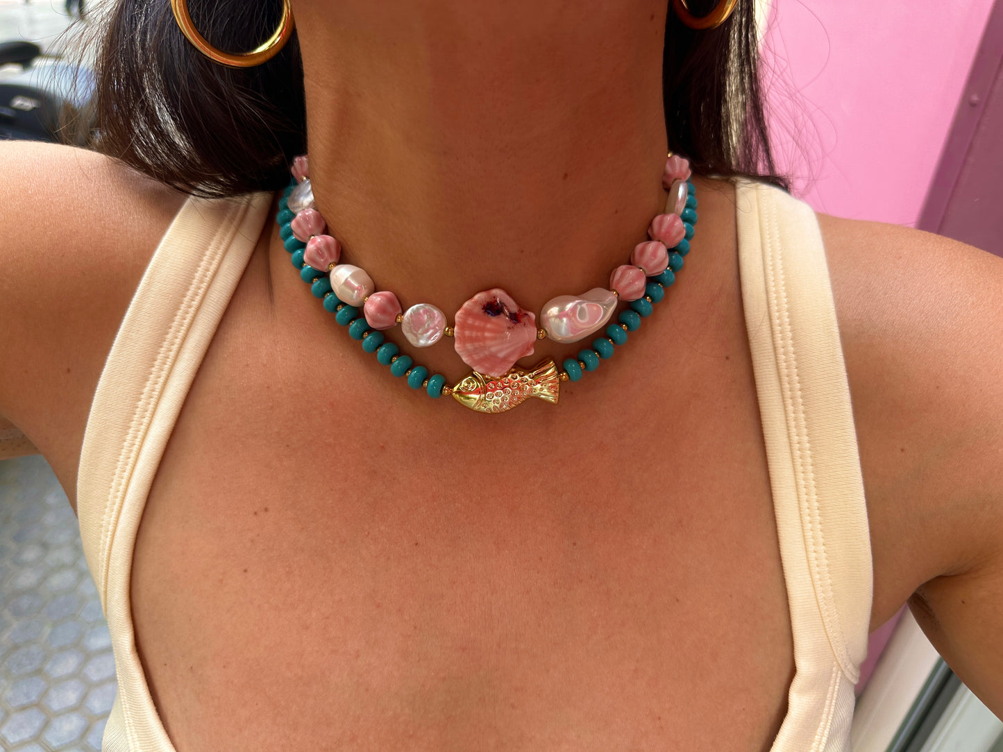 Collar Rondelle Turquesa Resalta Tanto Y Luce Mucho