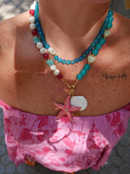 Mitad Cadena Ocean Love Turquesa Oscuro