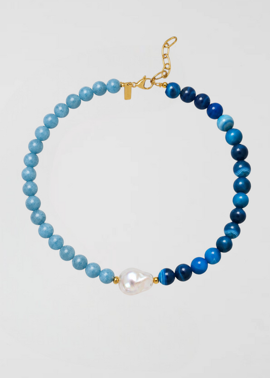 Preventa Collar El Collar Azul De Piedras Preciosa Que Necesitas