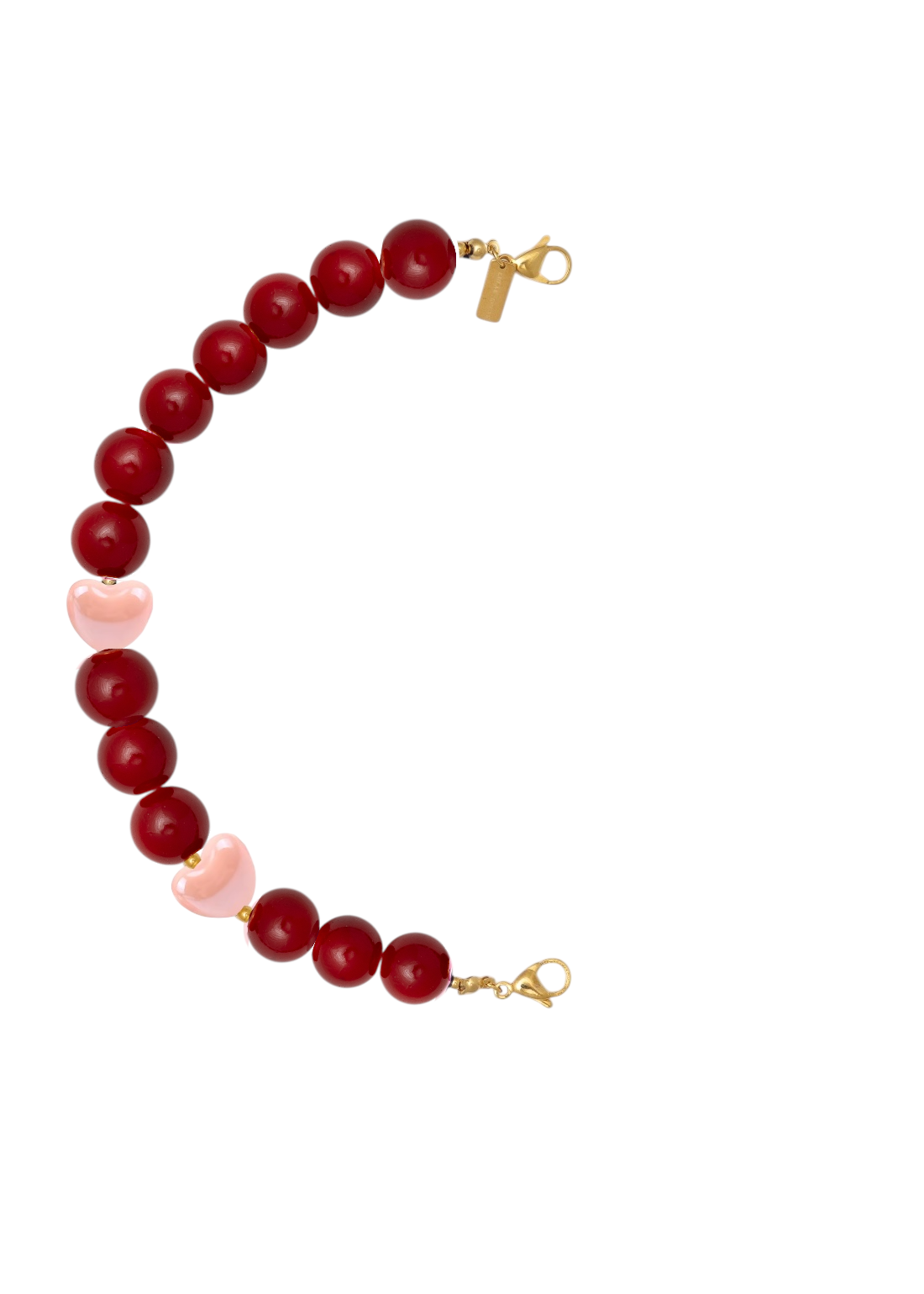 Mitad Cadena Ocean Love Pink And Red