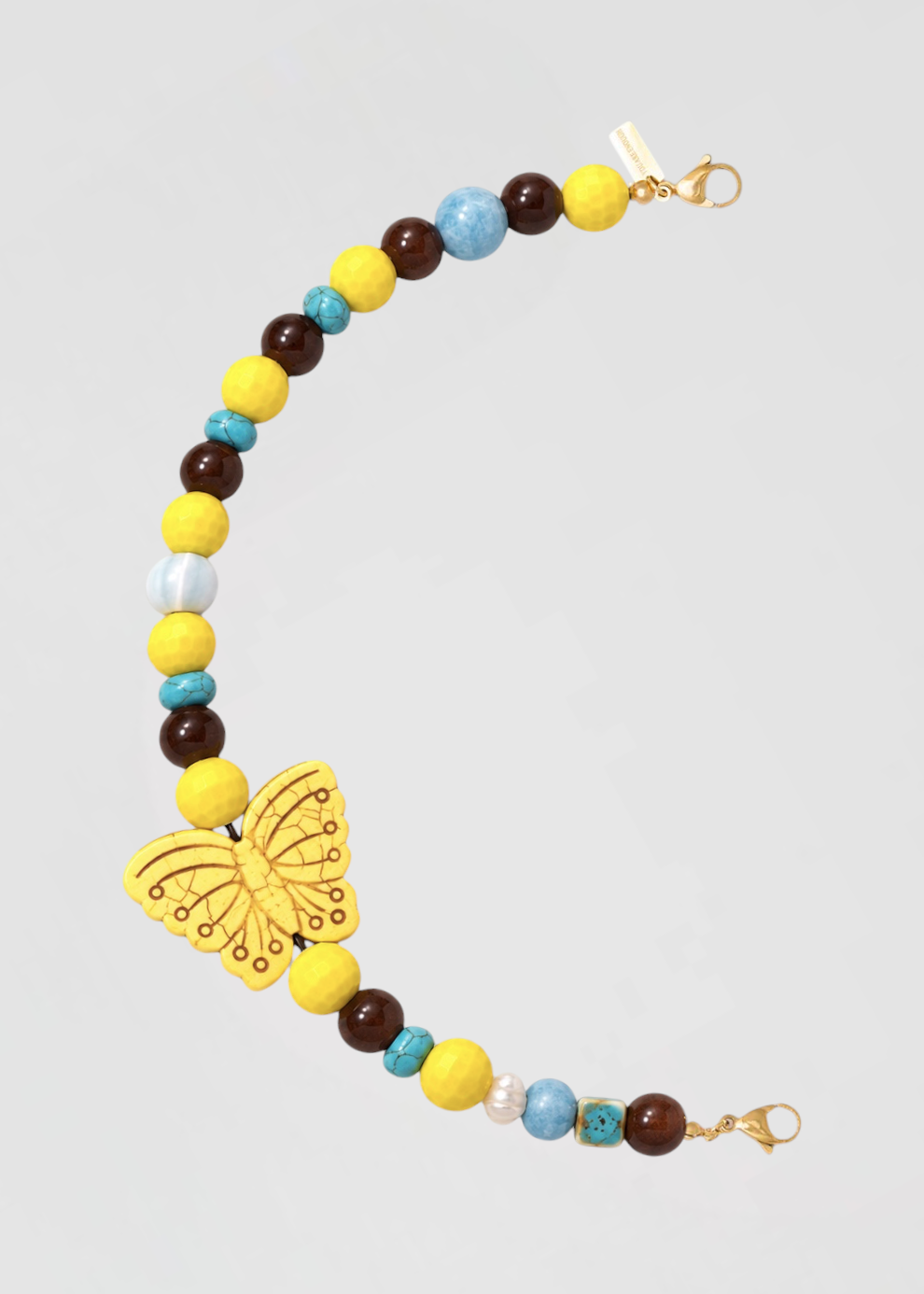 Mitad Cadena Mariposa De La Suerte Amarilla