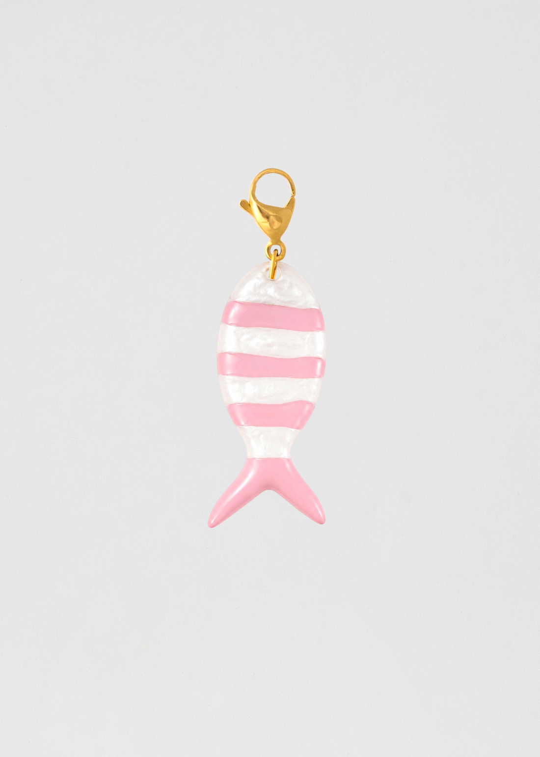 Charm Pez A Rayas Rosa Y Blanco