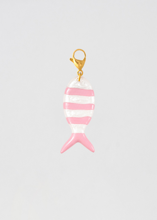 Charm Pez A Rayas Rosa Y Blanco