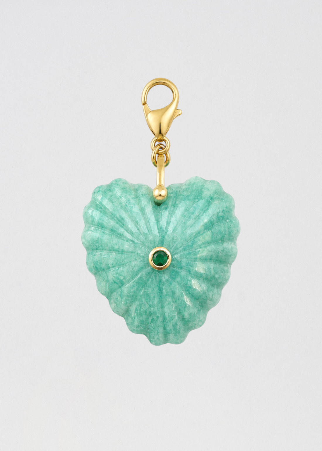 Preventa Charm Corazón Piedra Semipreciosa Espectacular Verde Jade