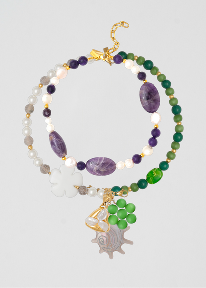 Mix Morado Amatista Con Verde