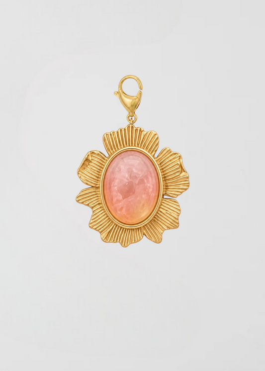 Charm Medalla Tonos Rosa Nuede