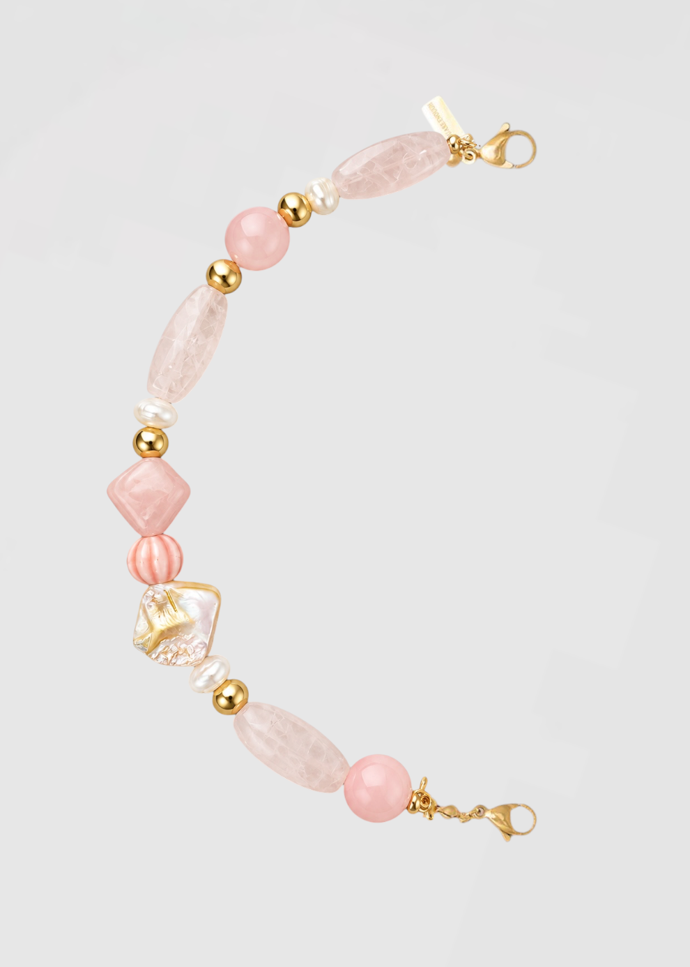 Mitad Cadena Piedras Cuarzo Rosa De La Boss Perla Espectáculo Barroca
