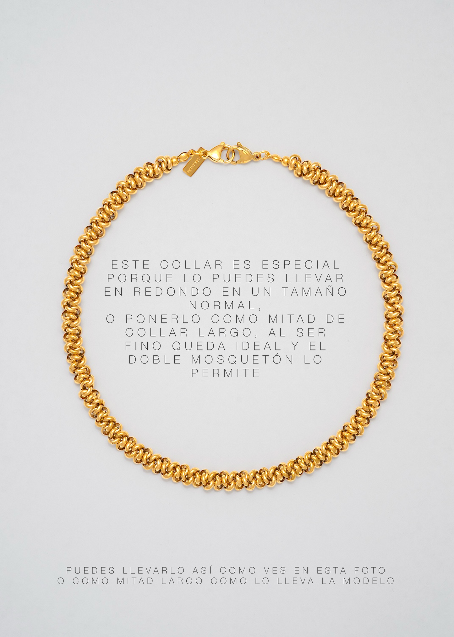 Collar Fino Dorado Multiposición Encadenado