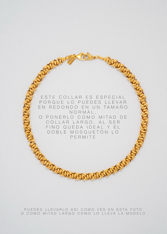 Collar Fino Dorado Multiposición Encadenado