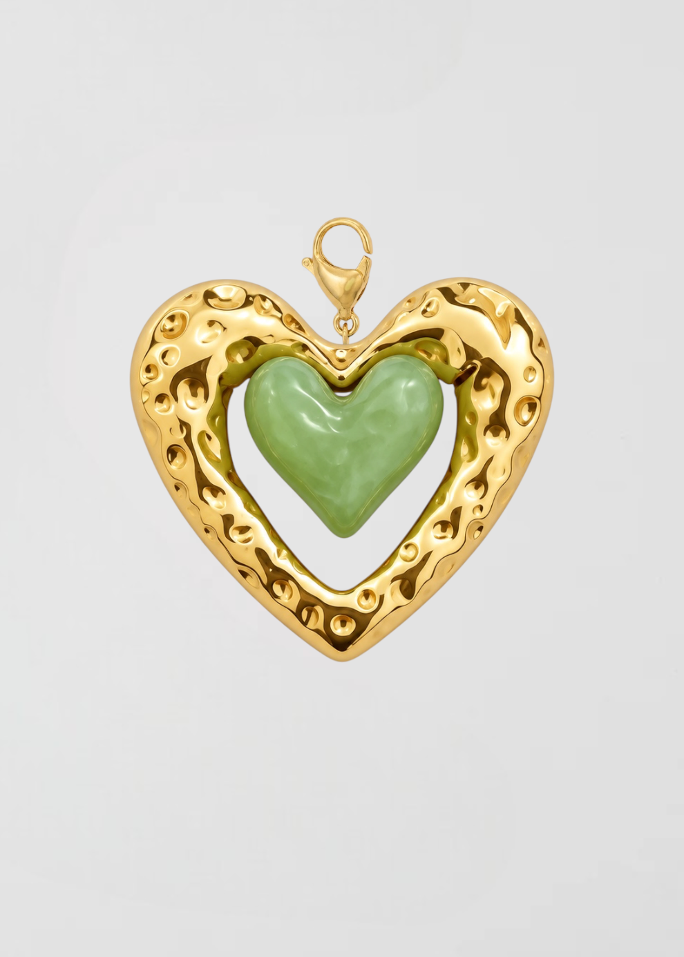 Charm Doble Corazón Verde