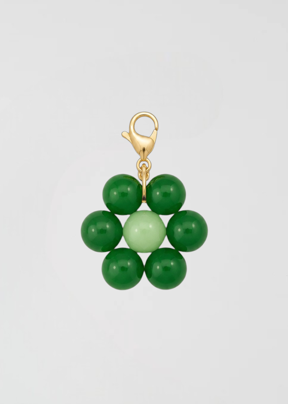 Charm Flor Tejida Verde