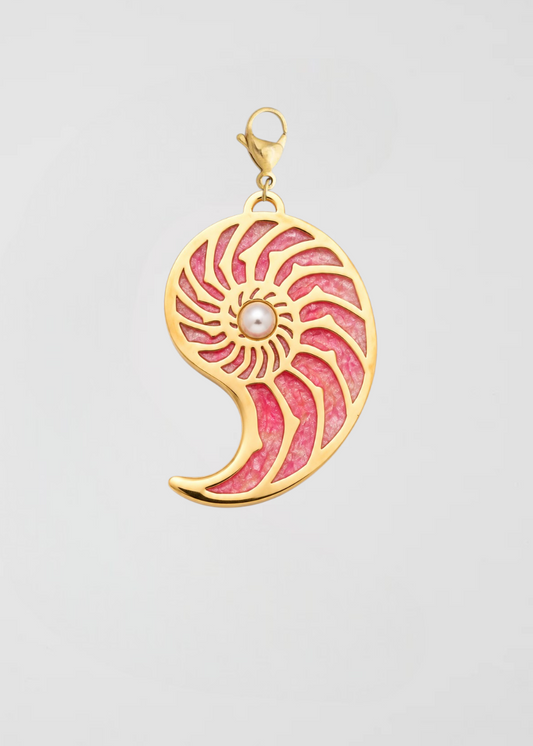 Charm Caracola Glitter Rosa