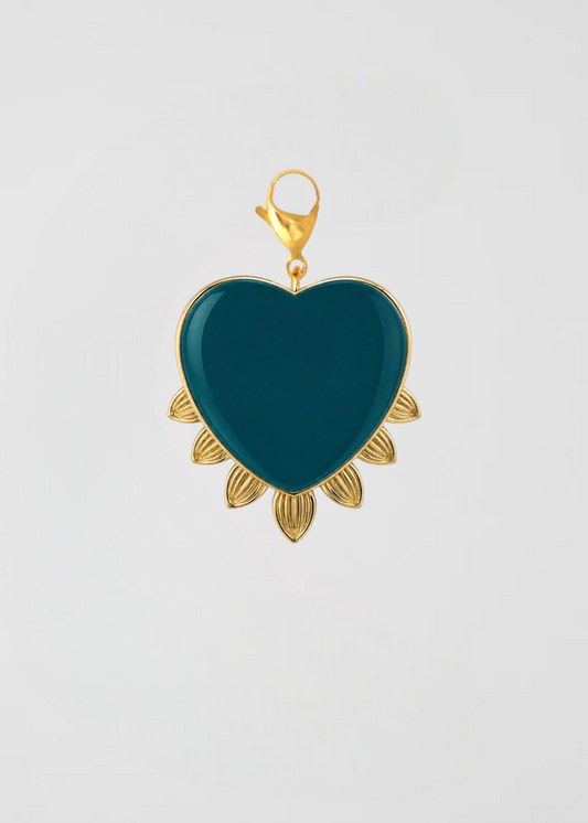 Charm Corazón Azul Petróleo Rayos Sol