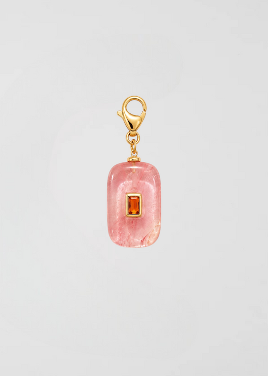 Charm Medallita De La Suerte Rosa