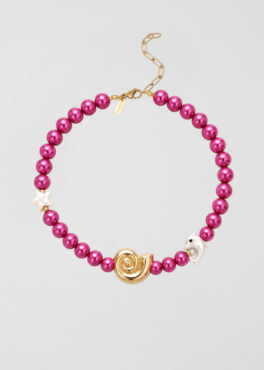 Collar Rosa Perlado Cute