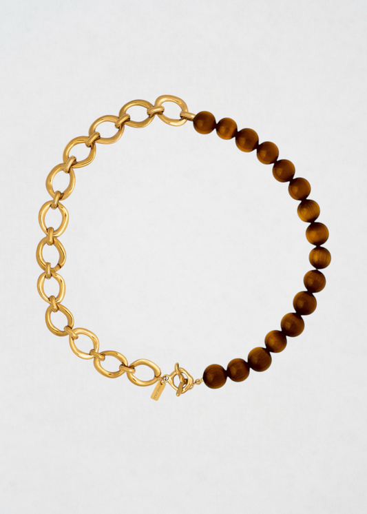 Collar Basic and Chic Brown And Gold