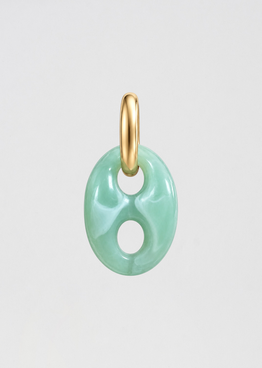 Charm Eslabón Embellecedor También Pendiente Verde Agua