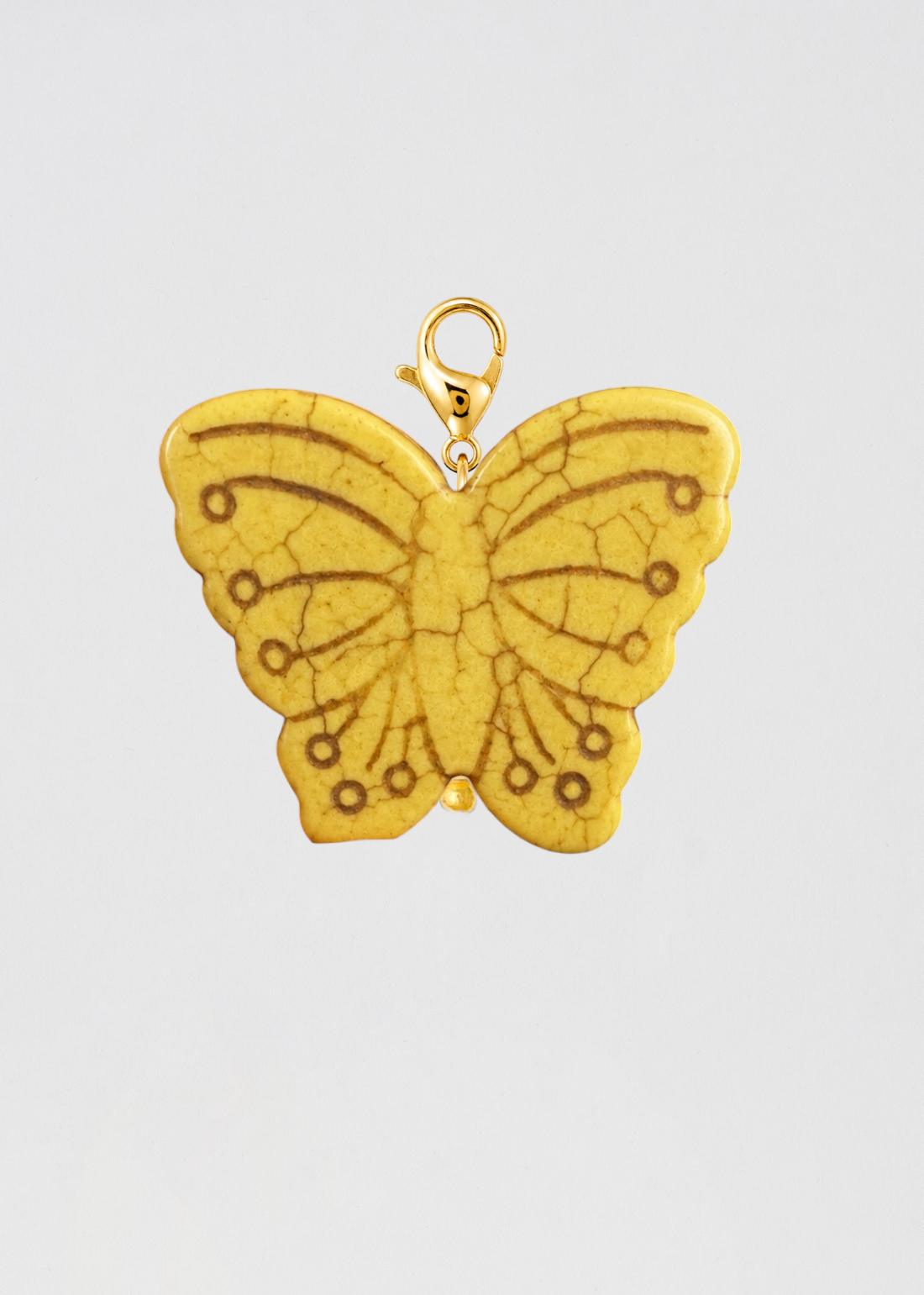 Charm Mariposa Tamaño Mediano Piedra Natural Amarillo