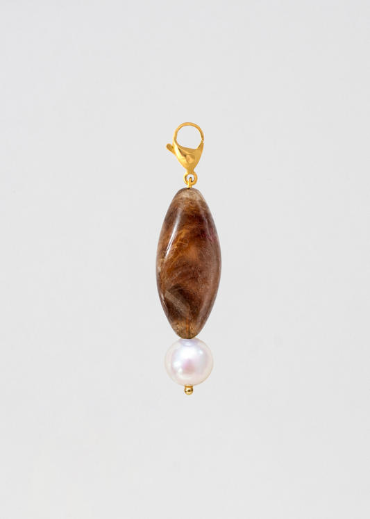 Charm Barra Espiral Marrón