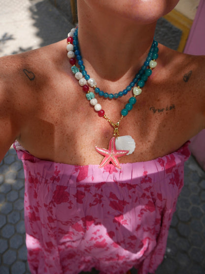 Mitad Cadena Ocean Love Turquesa Oscuro