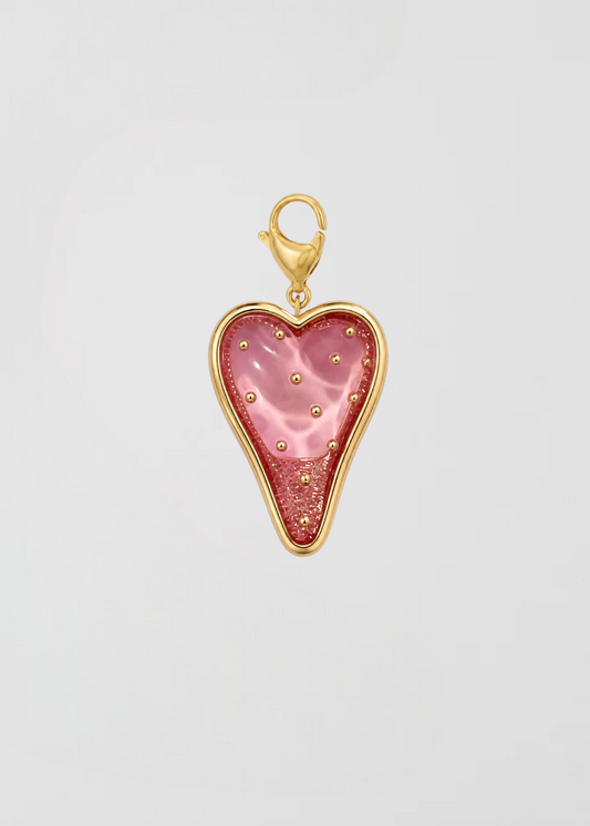 Charm Corazón De Fresa Rosa