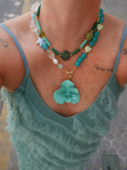 Mitad Cadena Ocean Love Turquesa Oscuro