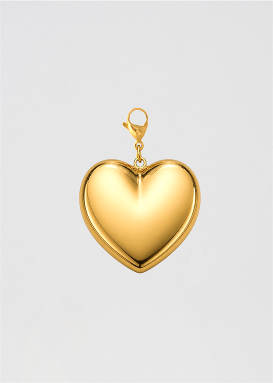 Chubby Medium Golden Heart Charm Is A Must-Have