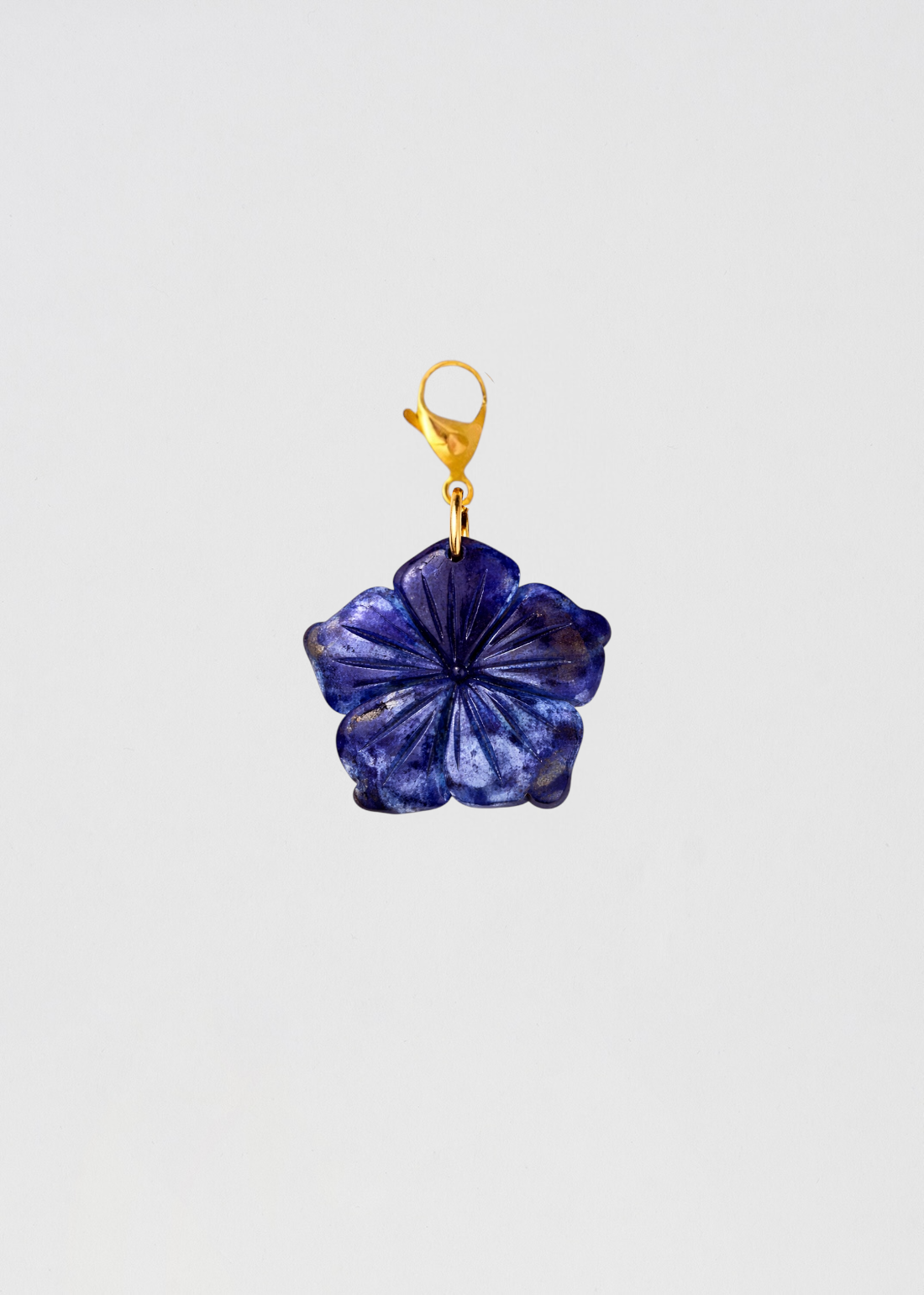 Preventa _ Charm Flor Azul 100% Piedra Natural Enriquece Tu Look