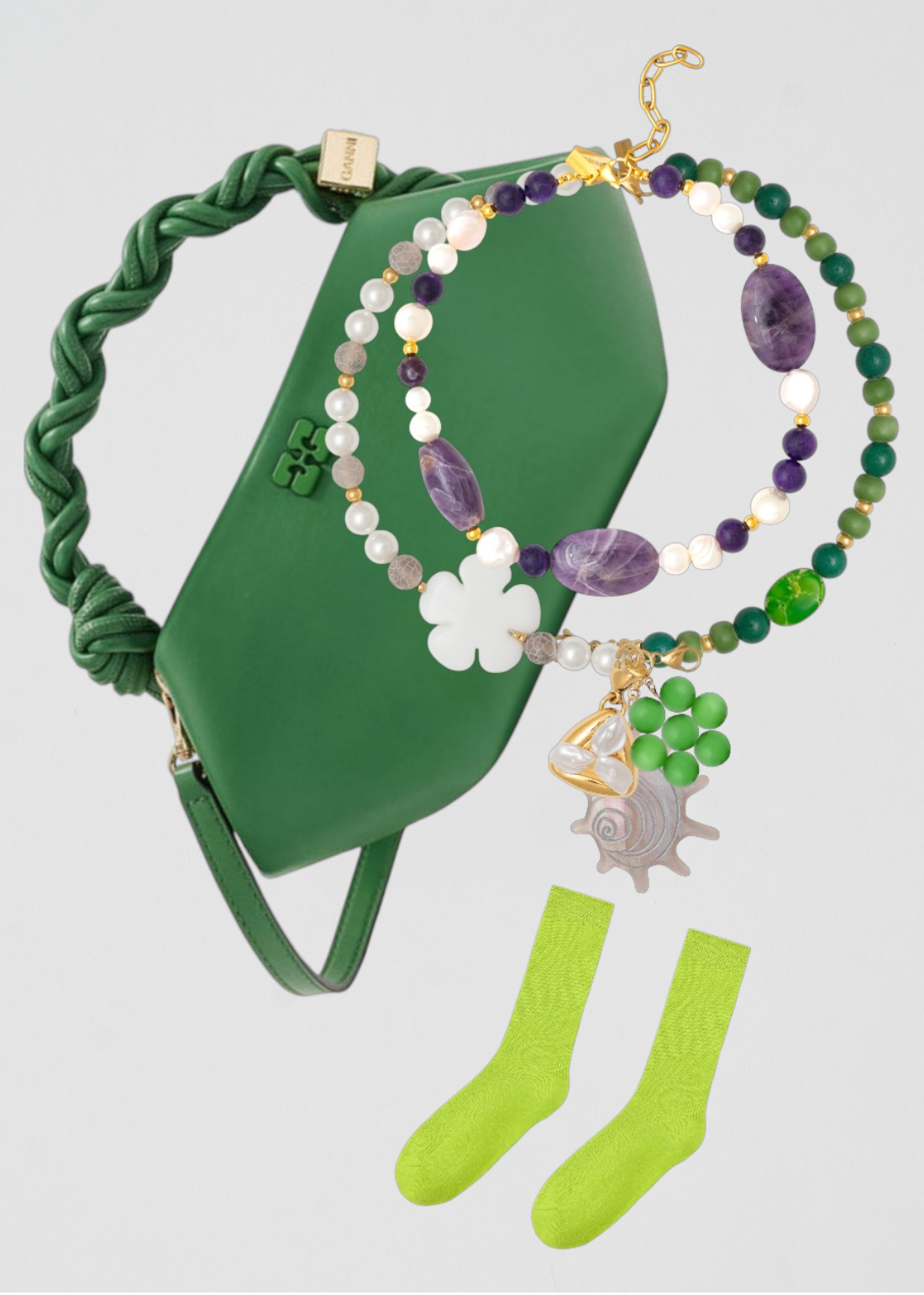 Mix Morado Amatista Con Verde