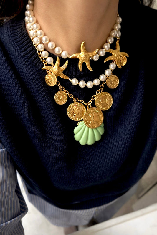 Collar Dorado Multiposición Monedas Ideal Para Hacer Capas