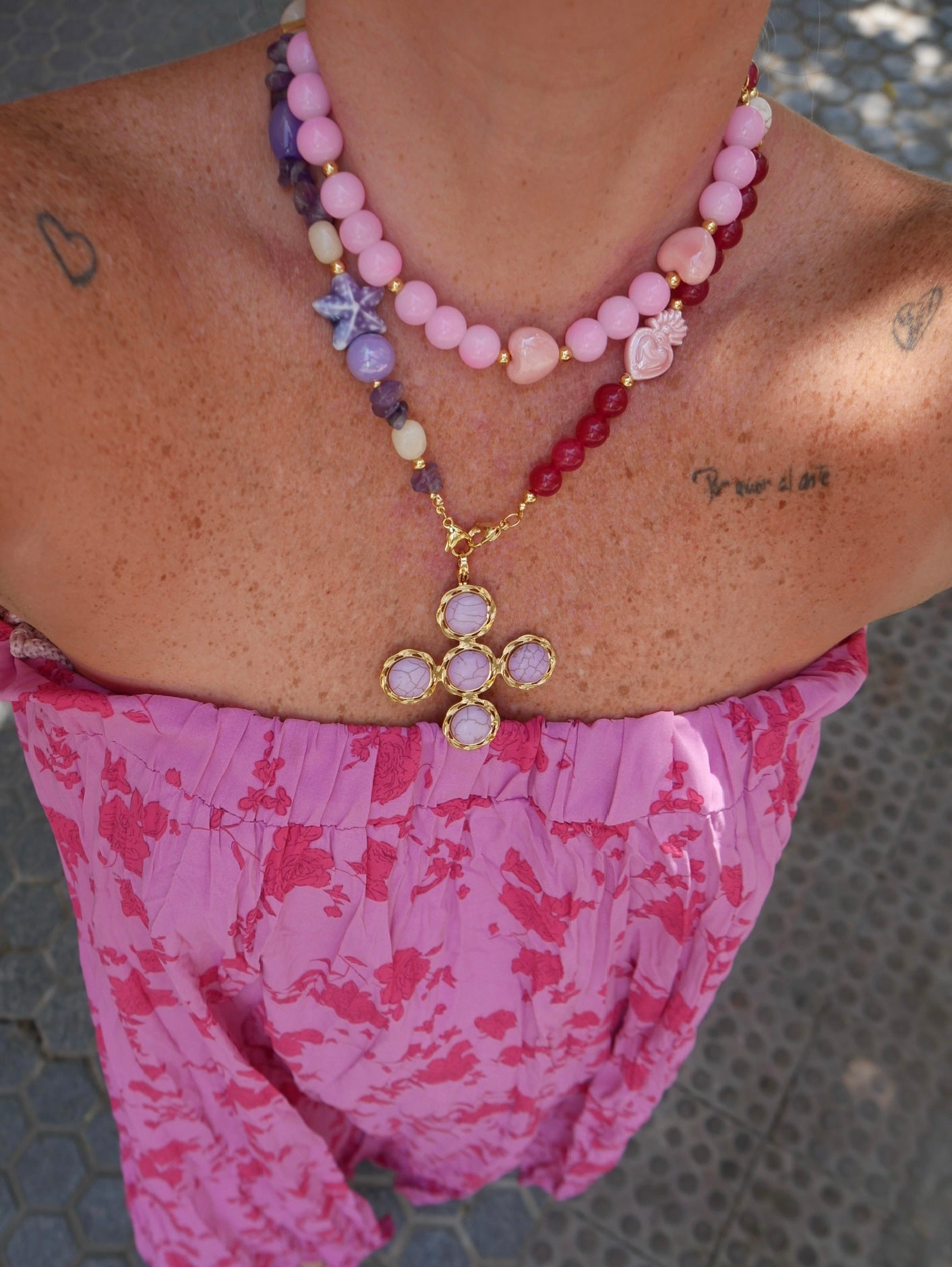 Mitad Cadena Ocean Love Pink