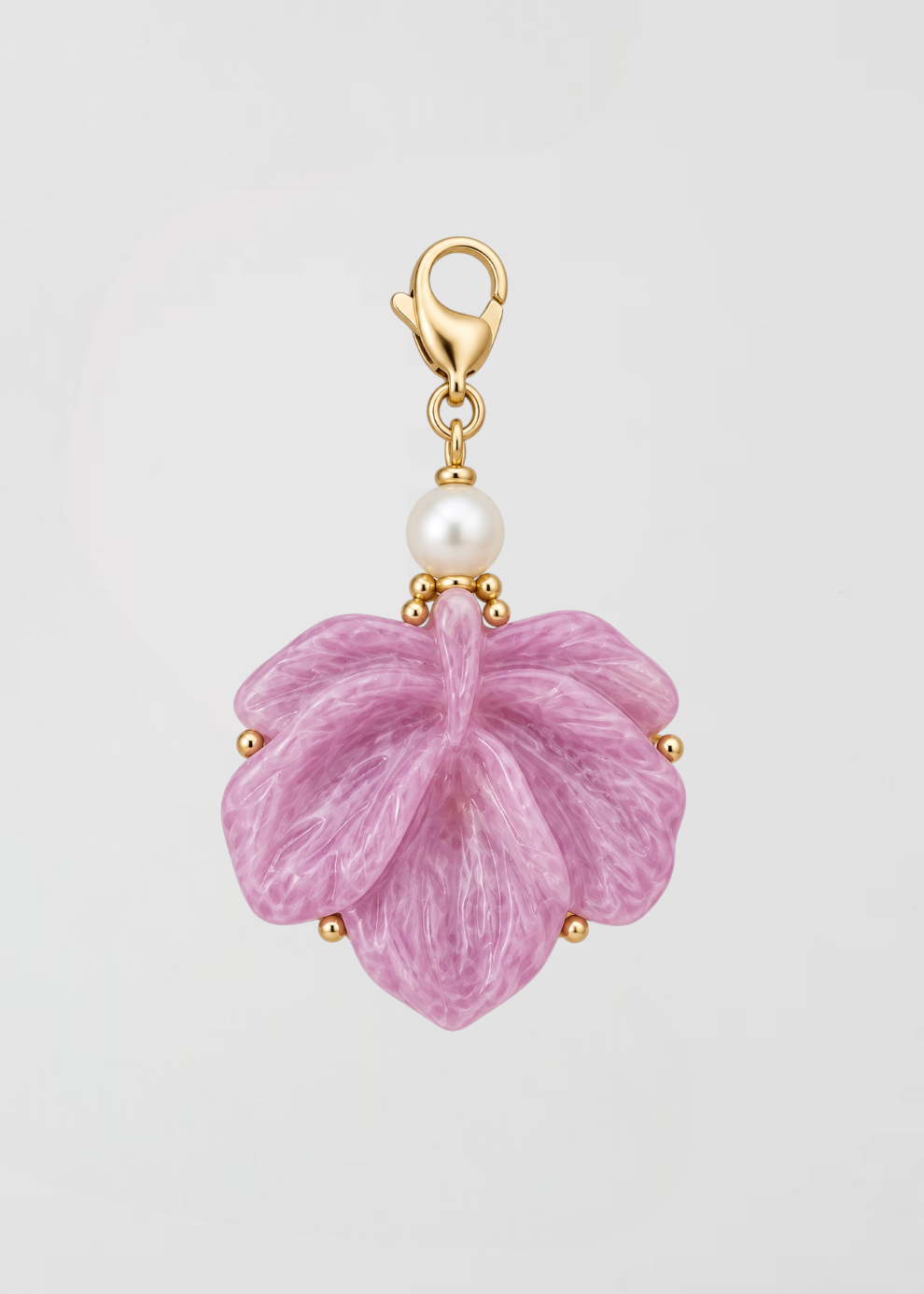 Charm Hoja Lila Con Perla