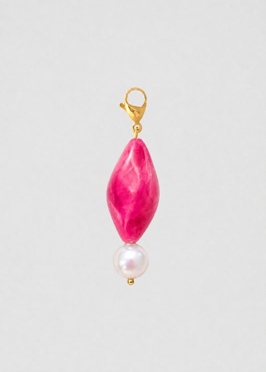 Charm Barra Espiral Rosa Fucsia