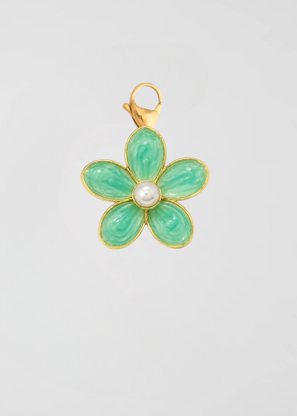 Charm Flor Esmaltada Verde