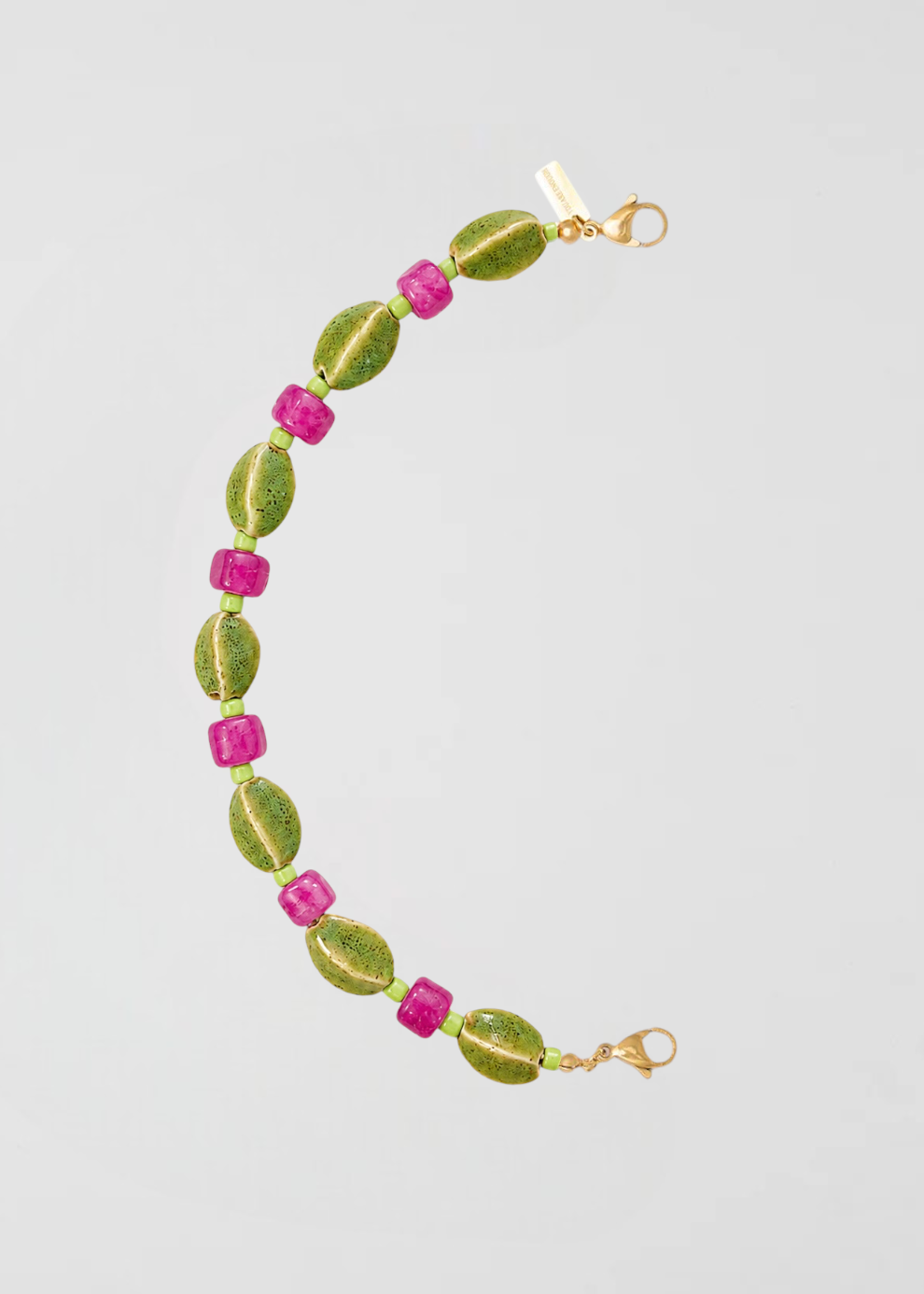 Mitad Cadena Espiral Verde Y Rosa