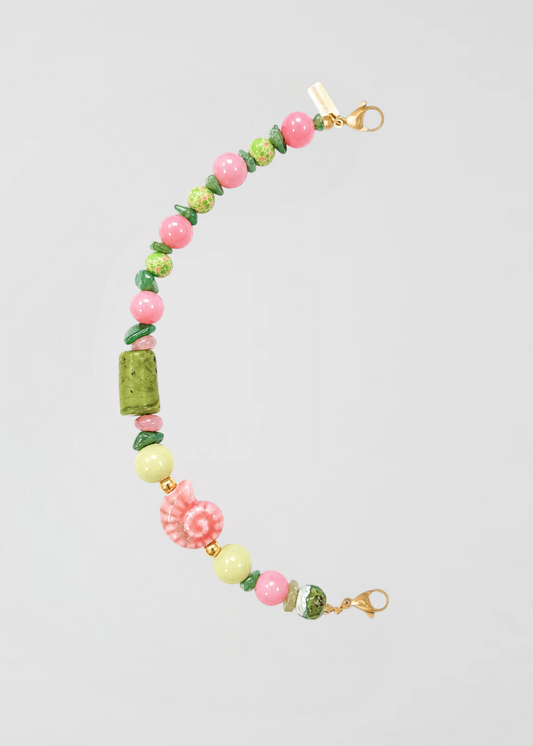 Mitad Cadena Summer Rosa Y Verde