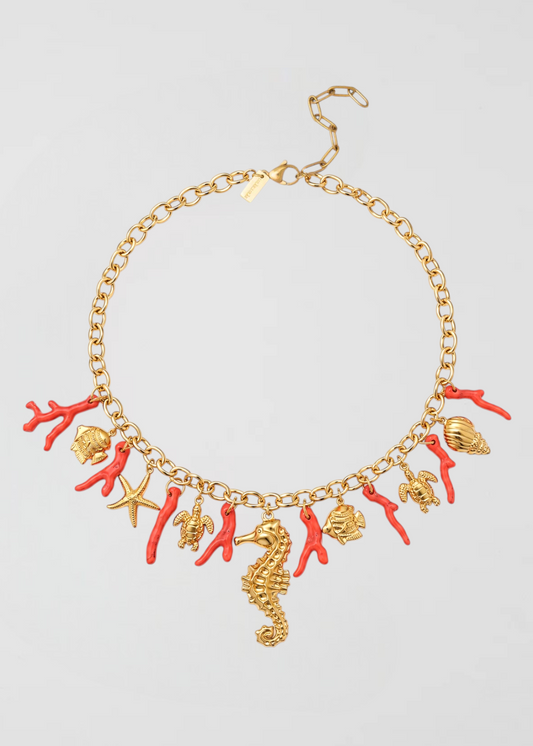 Collar Amuletos Del Mar Coral
