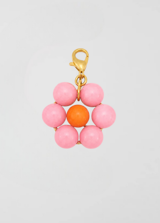 Charm Flor Rosa Y Naranja