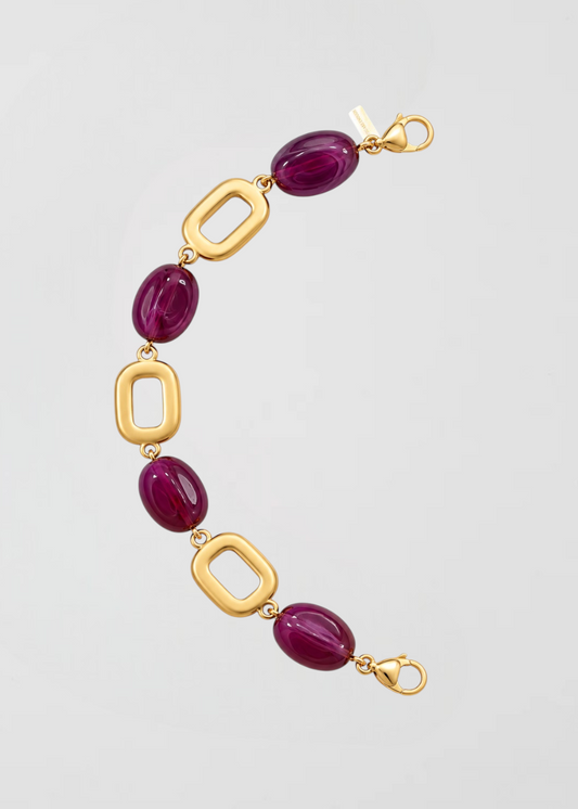 Mitad Cadena Apliques Violeta Profundo