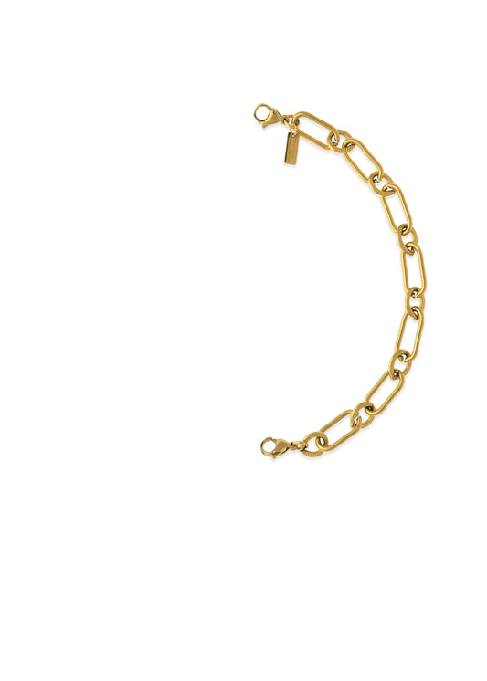 Mitad de cadena dorada, mitad collar eslabones dorados, collar de eslabones alargados, cadena de acero inoxidable, Lulás_Lulás