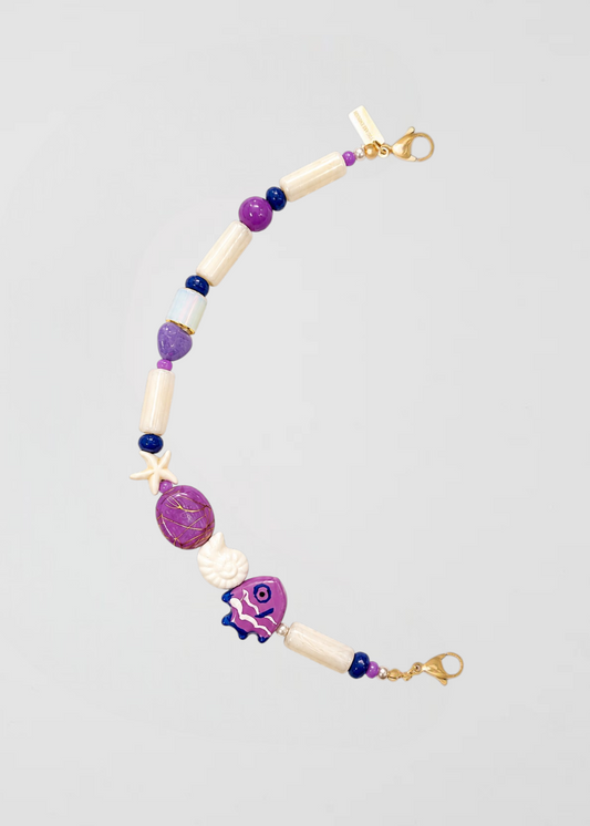 Mitad Cadena Kawai Malva Y Blanco